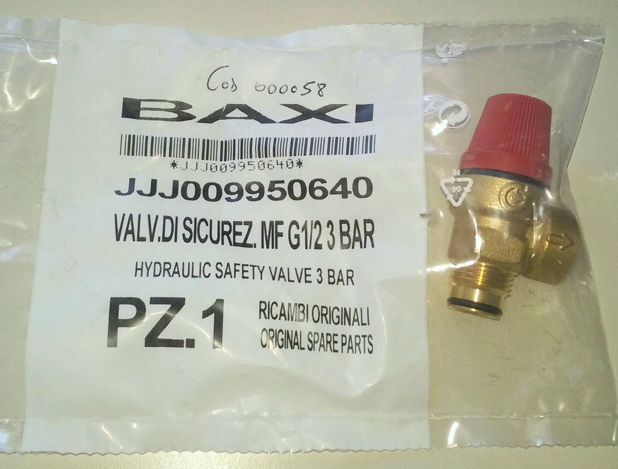 Valvola di sicurezza MF G1/2 3 bar Baxi jjj009950640 009950640