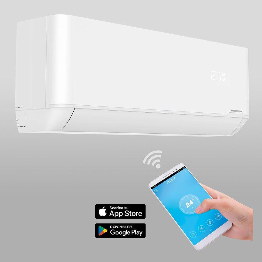 CLIMATIZZATORE CONDIZIONATORE UNICAL INVERTER FLOWY 12000 BTU WI FI OPTIONAL + IONIZZATORE