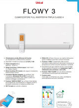 Climatizzatore Condizionatore Unical FLOWY A+++ 9000 TRIPLA CLASSE A WIFI + IONIZZATORE