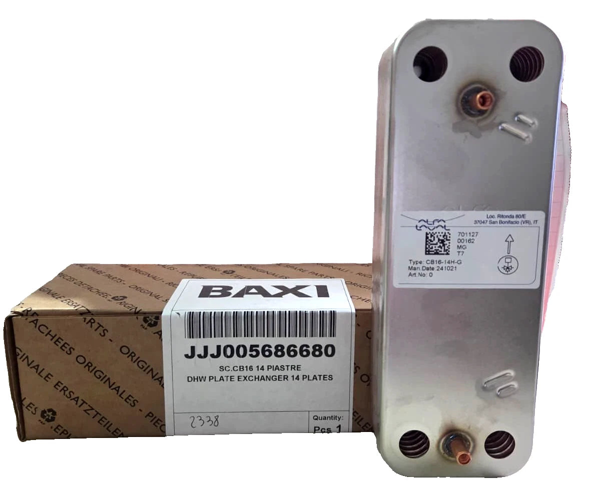 SCAMBIATORE ORIGINALE BAXI 14 PIASTRE JJJ005686680 5686680